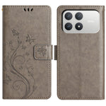 For Xiaomi Poco F8 Pro 5G  /  Redmi K90 5G Leather Wallet Case Butterfly Flower Imprinted Phone Cover with Strap