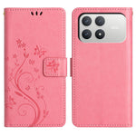 For Xiaomi Poco F8 Pro 5G  /  Redmi K90 5G Leather Wallet Case Butterfly Flower Imprinted Phone Cover with Strap