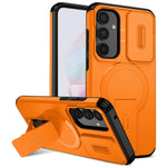 For Samsung Galaxy A35 5G Magnetic Case Kickstand Camera Slider PC + TPU Phone Cover