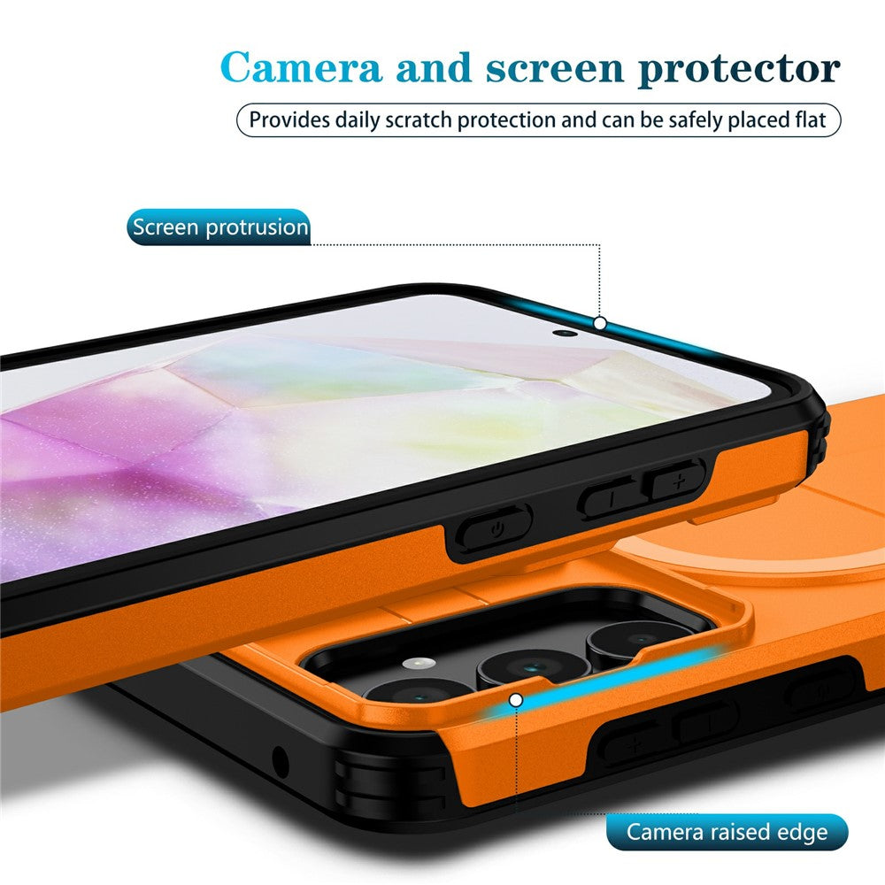 For Samsung Galaxy A35 5G Magnetic Case Kickstand Camera Slider PC + TPU Phone Cover