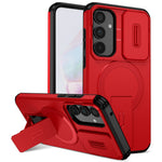For Samsung Galaxy A35 5G Magnetic Case Kickstand Camera Slider PC + TPU Phone Cover