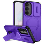 For Samsung Galaxy A35 5G Magnetic Case Kickstand Camera Slider PC + TPU Phone Cover