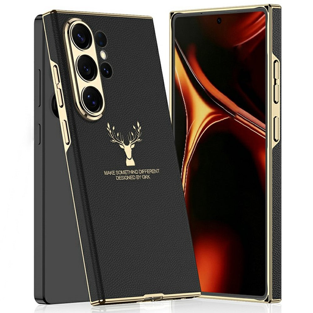 GKK For Samsung Galaxy S26 Ultra Phone Case Elk Pattern Electroplated Frame PC TPU PU Back Cover