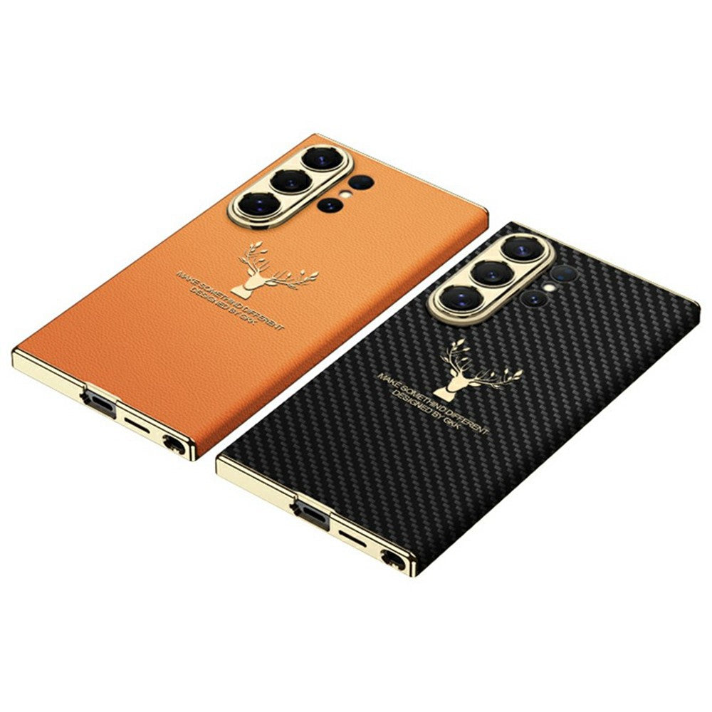 GKK For Samsung Galaxy S26 Ultra Phone Case Elk Pattern Electroplated Frame PC TPU PU Back Cover
