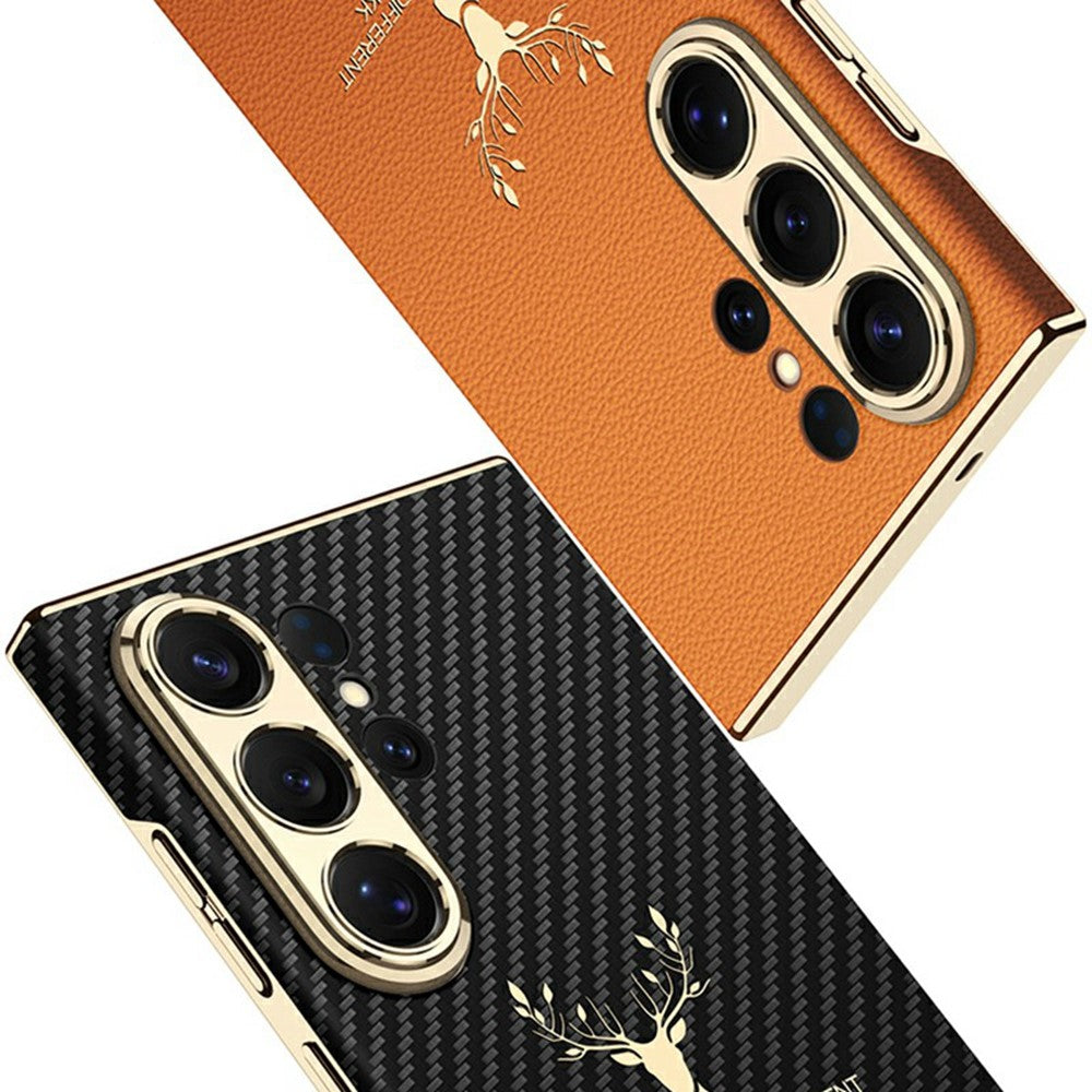 GKK För Samsung Galaxy S26 Ultra mobilskal Älgmönster Elektropläterad Ram PC TPU PU Baksida