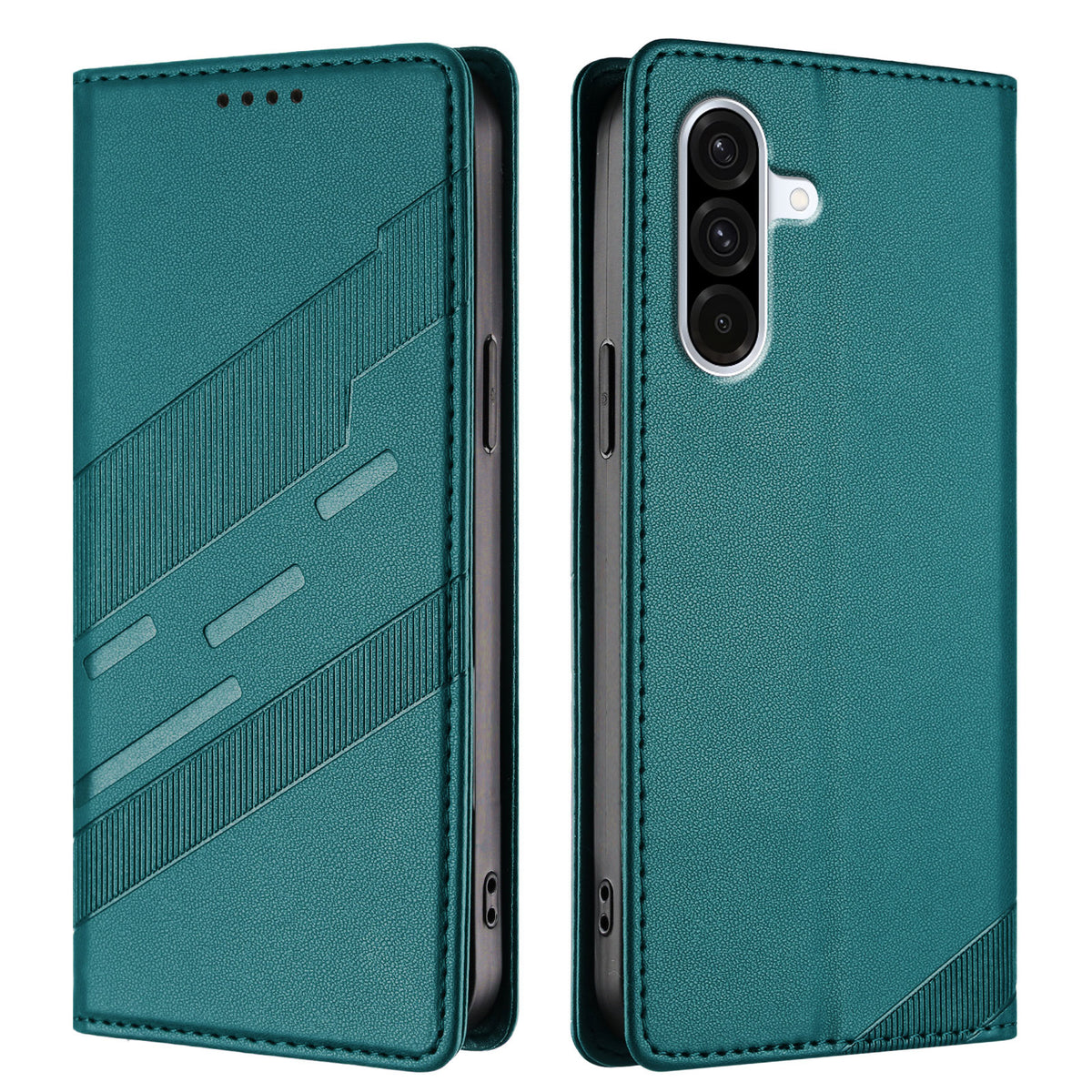 Samsung Galaxy A57 5G mobilskal Punk Style Präglat Plånboksfodral i Läder