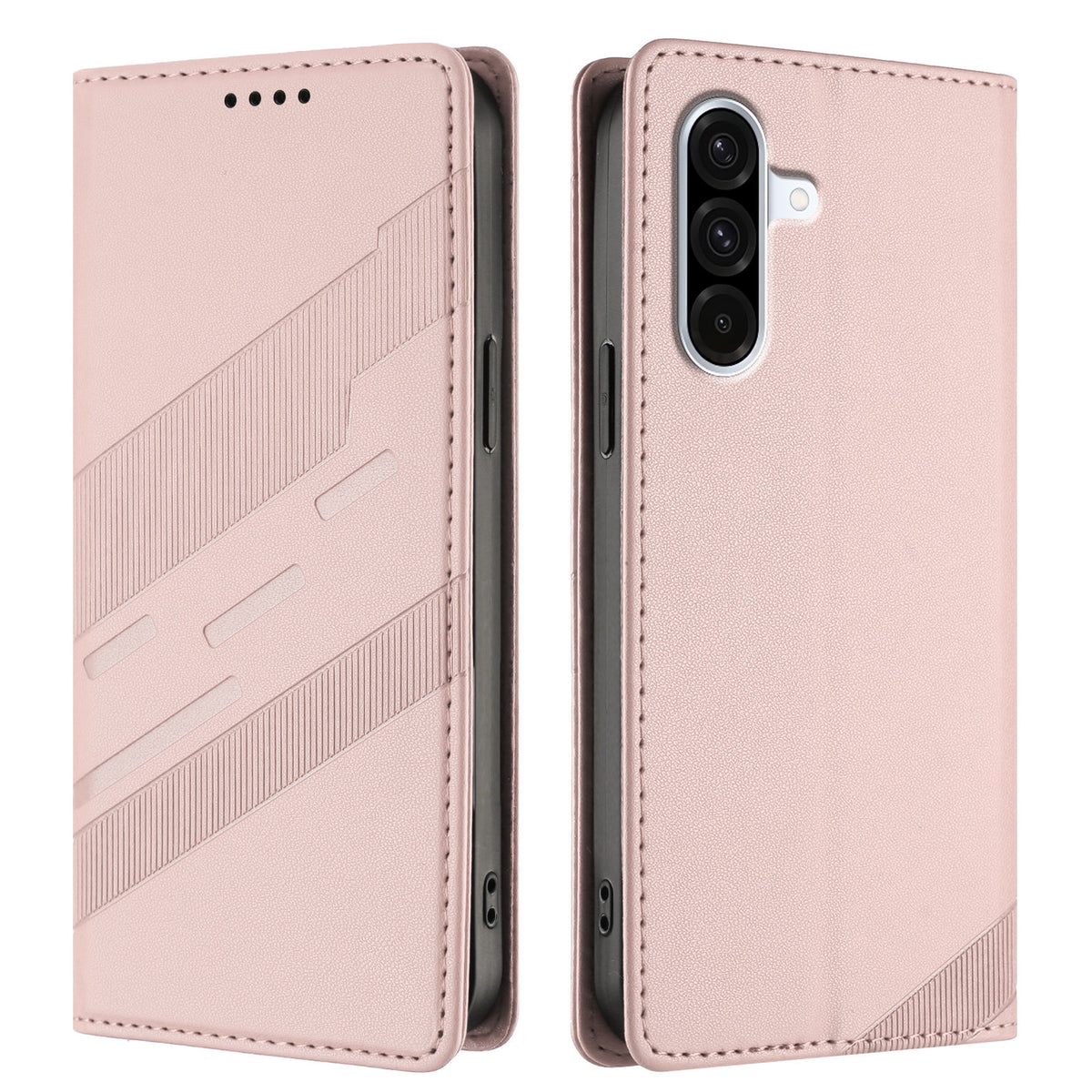 Samsung Galaxy A57 5G mobilskal Punk Style Präglat Plånboksfodral i Läder