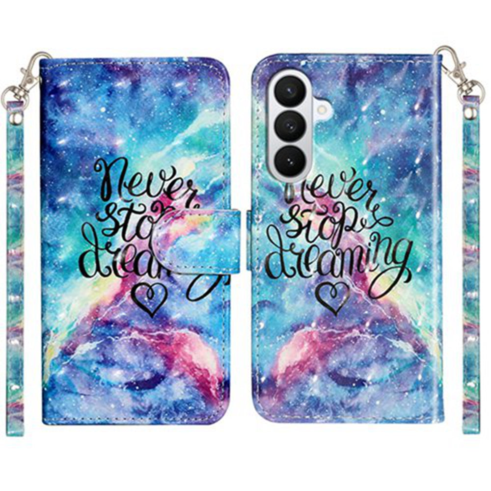 For Samsung Galaxy A37 5G Wallet Case 3D Pattern Printed Leather Phone Cover with Strap