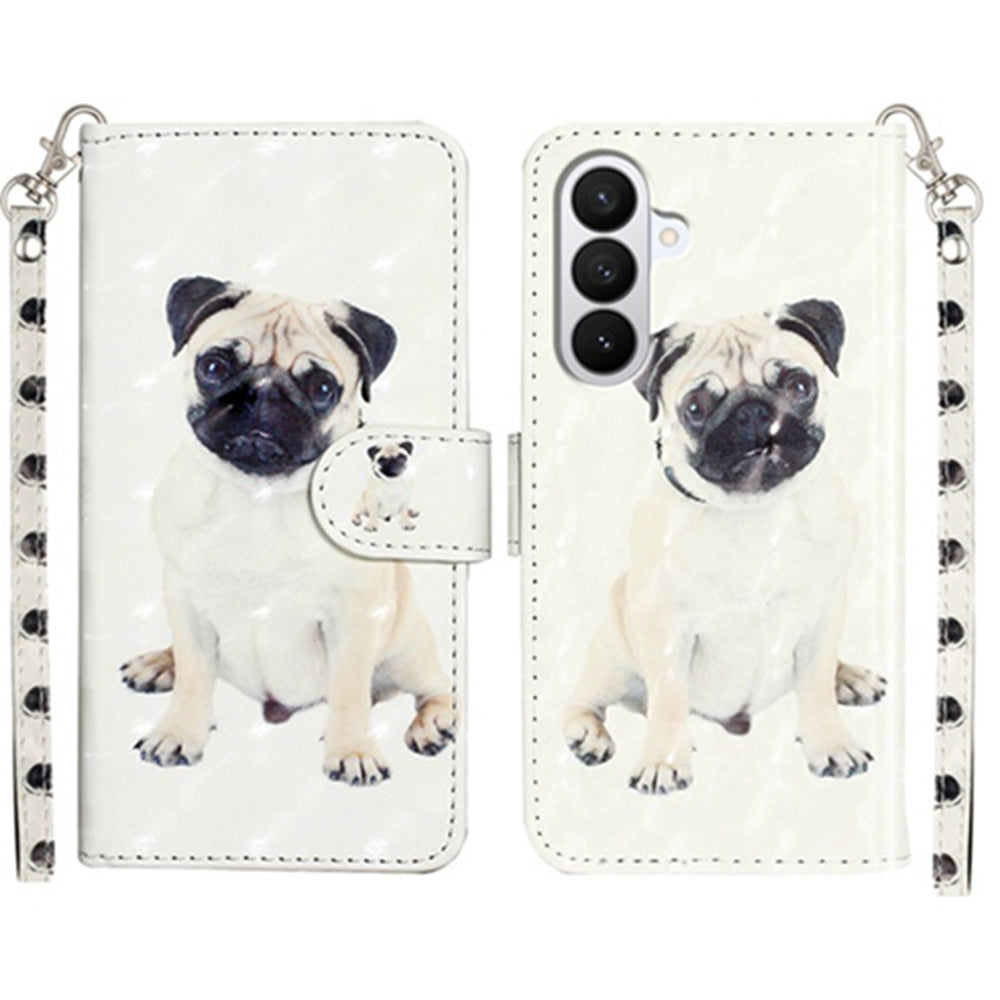 For Samsung Galaxy A37 5G Wallet Case 3D Pattern Printed Leather Phone Cover with Strap
