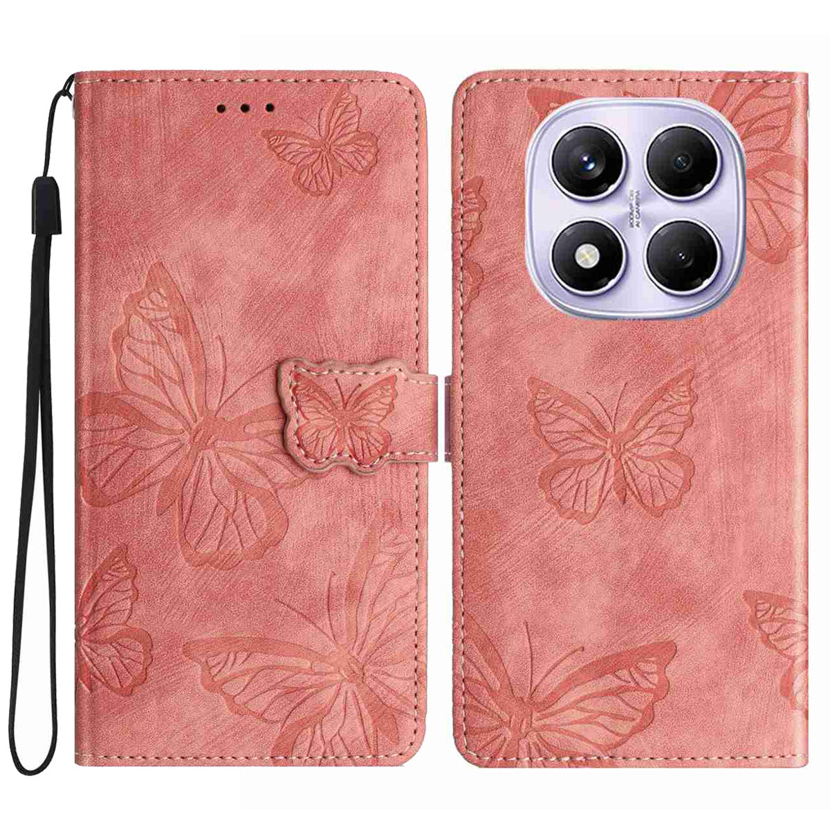 For Xiaomi Redmi Note 15 4G (Global) / Xiaomi Poco M8 5G / Xiaomi Redmi Note 15 5G (Global) Case Butterfly Design Flip Wallet Leather Phone Cover Skin-Touch