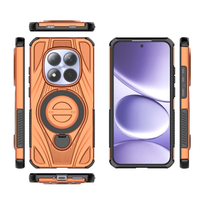 WANLONFENG For Xiaomi Redmi Note 15 Pro 5G (Global)  XH Series Kickstand Case with Screen Film, Drop Proof PC TPU Phone Cover