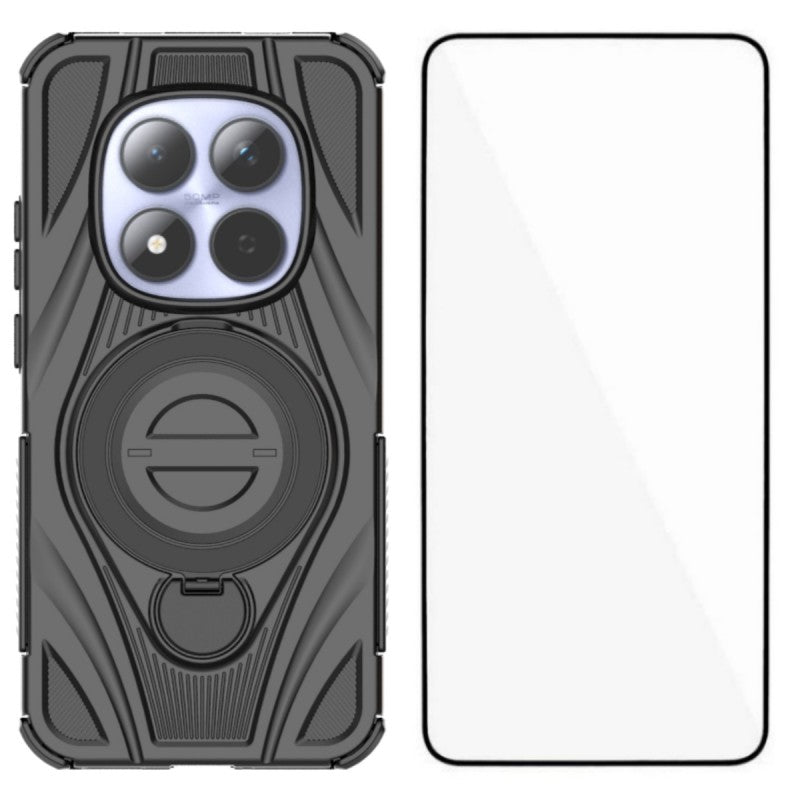 WANLONFENG For Xiaomi Redmi Note 15 Pro 5G (Global)  XH Series Kickstand Case with Screen Film, Drop Proof PC TPU Phone Cover