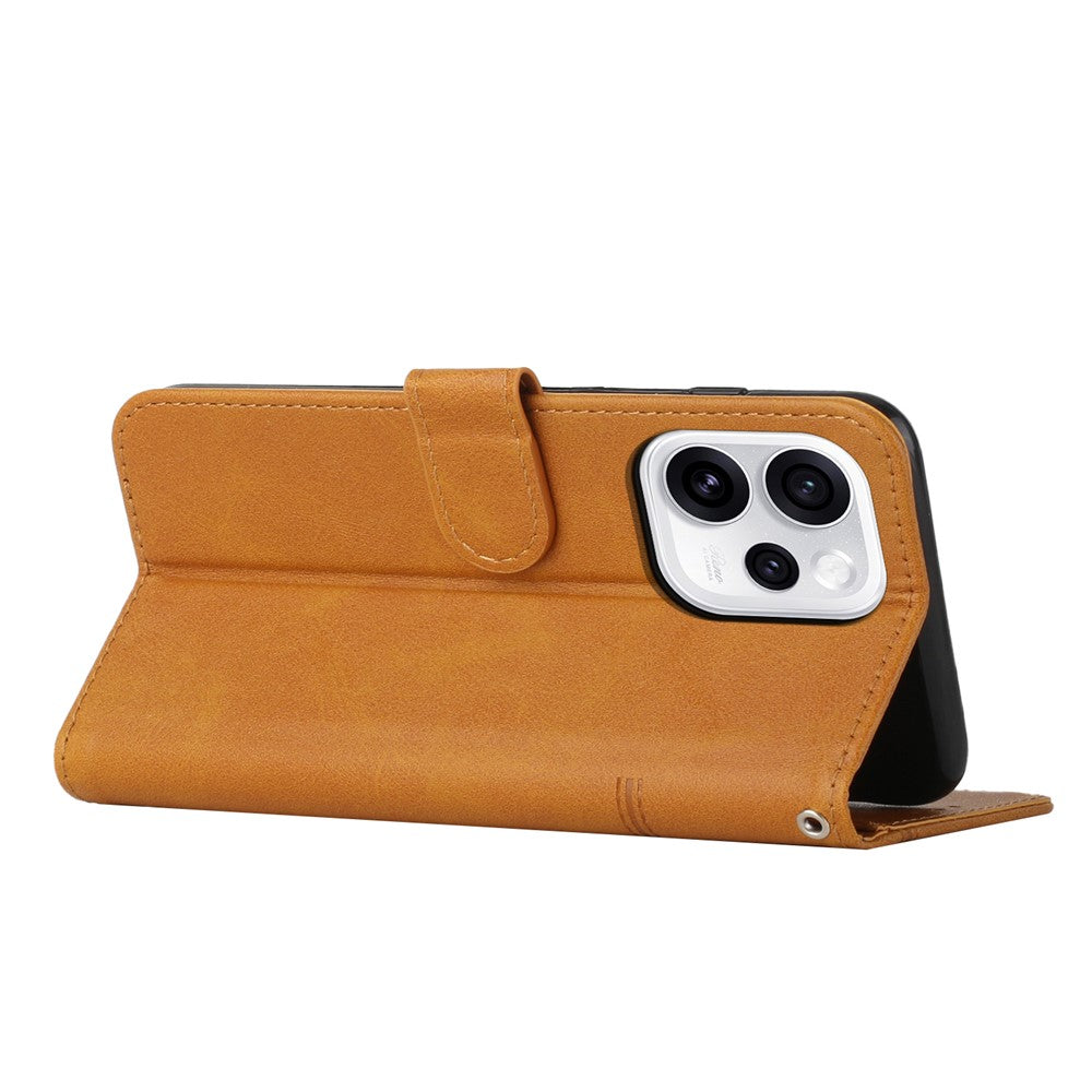 For Oppo Reno15 F 5G Leather Phone Case Foldable Stand Wallet Flip Cover with Strap