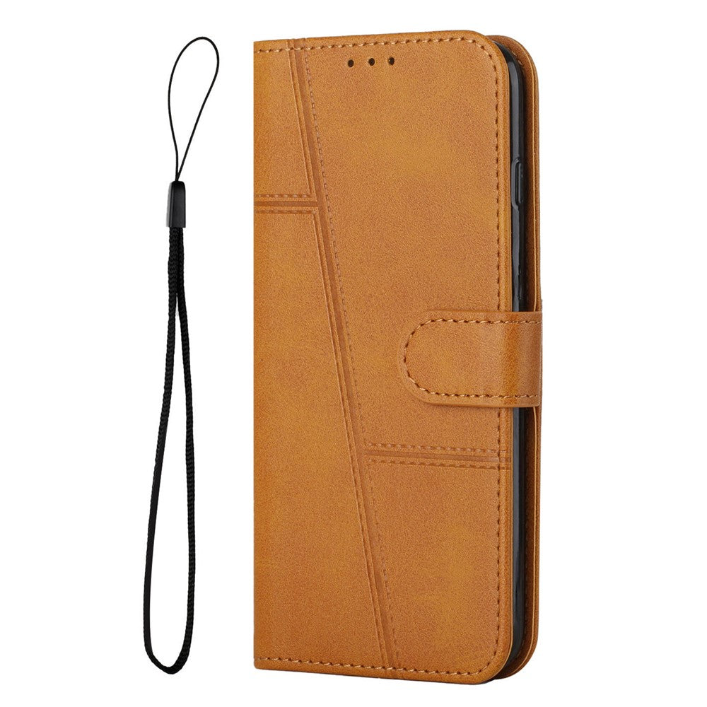 For Oppo Reno15 F 5G Leather Phone Case Foldable Stand Wallet Flip Cover with Strap