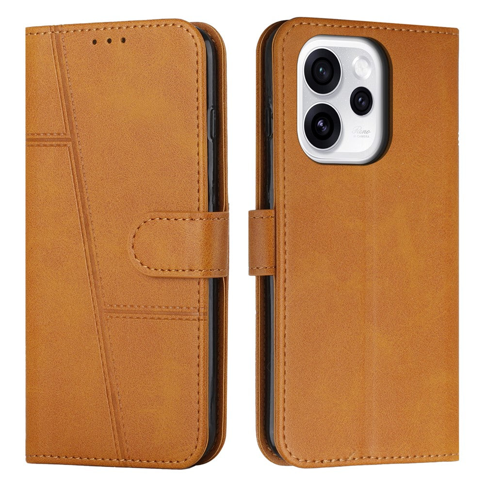 Leather Phone Case For Oppo Reno15 Pro Max 5G (Global)  /  Reno15 Pro 5G (China) Foldable Stand Wallet Flip Cover with Strap