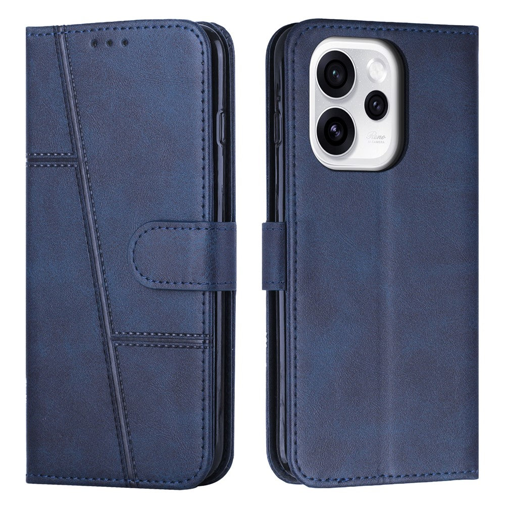 Leather Phone Case For Oppo Reno15 Pro Max 5G (Global)  /  Reno15 Pro 5G (China) Foldable Stand Wallet Flip Cover with Strap