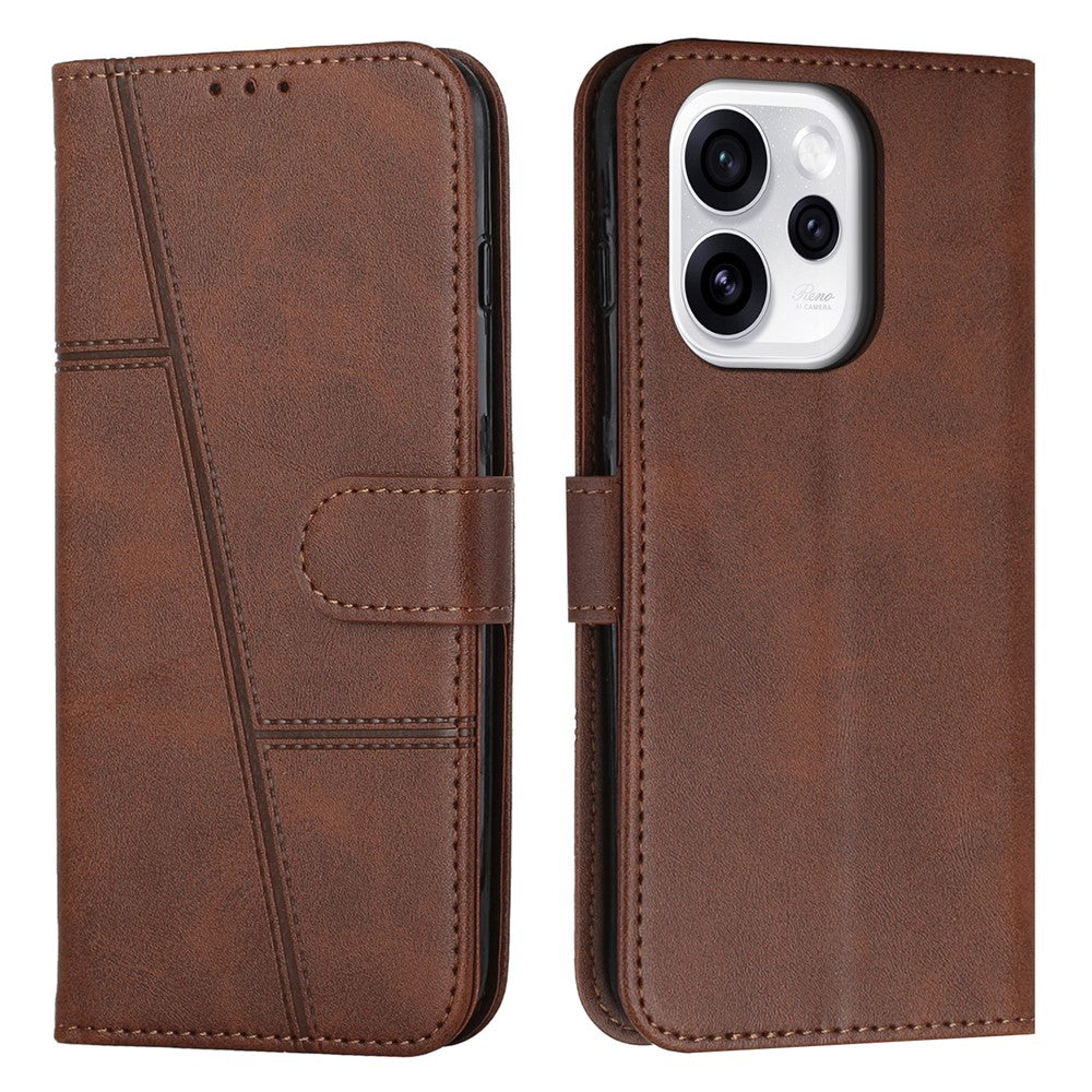Leather Phone Case For Oppo Reno15 Pro Max 5G (Global)  /  Reno15 Pro 5G (China) Foldable Stand Wallet Flip Cover with Strap