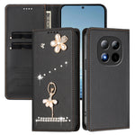 For Xiaomi Redmi Note 15 Pro 5G (Global) Leather Case RFID Blocking Wallet Stand Rhinestones Ballet Dancer Flip Phone Cover