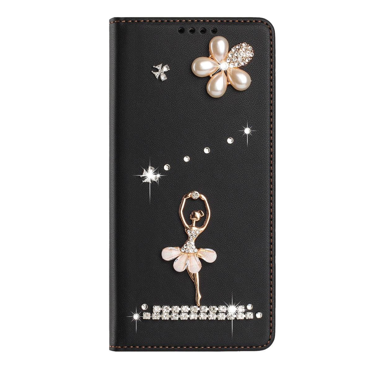 For Xiaomi Redmi Note 15 Pro 5G (Global) Leather Case RFID Blocking Wallet Stand Rhinestones Ballet Dancer Flip Phone Cover