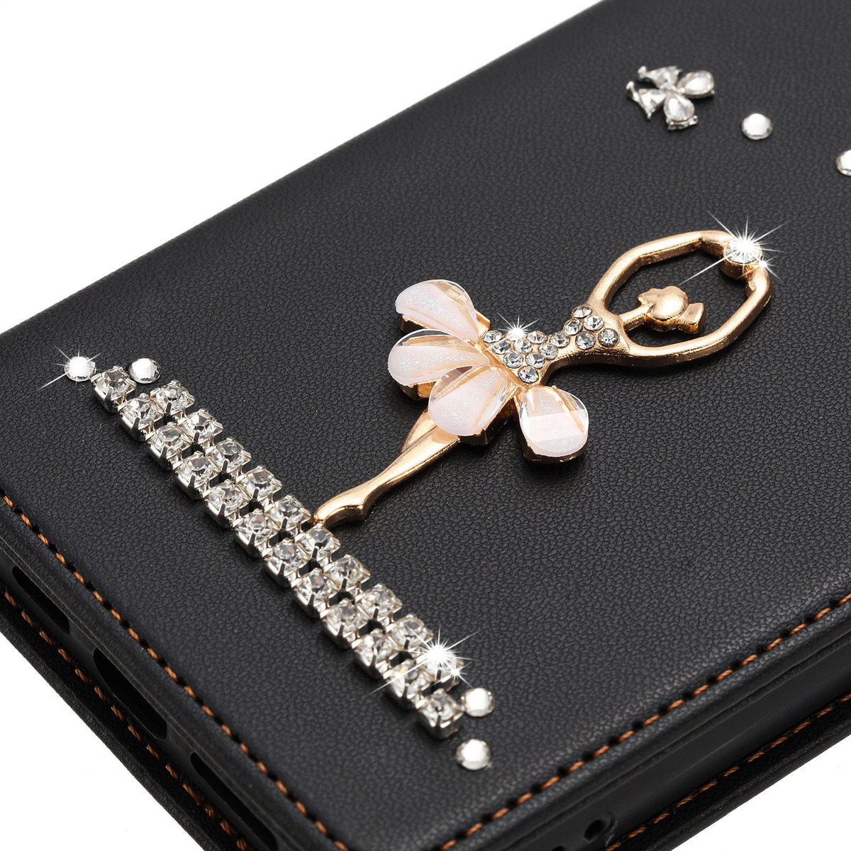 For Xiaomi Redmi Note 15 Pro 5G (Global) Leather Case RFID Blocking Wallet Stand Rhinestones Ballet Dancer Flip Phone Cover