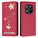 For Xiaomi Redmi Note 15 Pro 5G (Global) Leather Case RFID Blocking Wallet Stand Rhinestones Ballet Dancer Flip Phone Cover