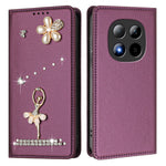 For Xiaomi Redmi Note 15 Pro 5G (Global) Leather Case RFID Blocking Wallet Stand Rhinestones Ballet Dancer Flip Phone Cover