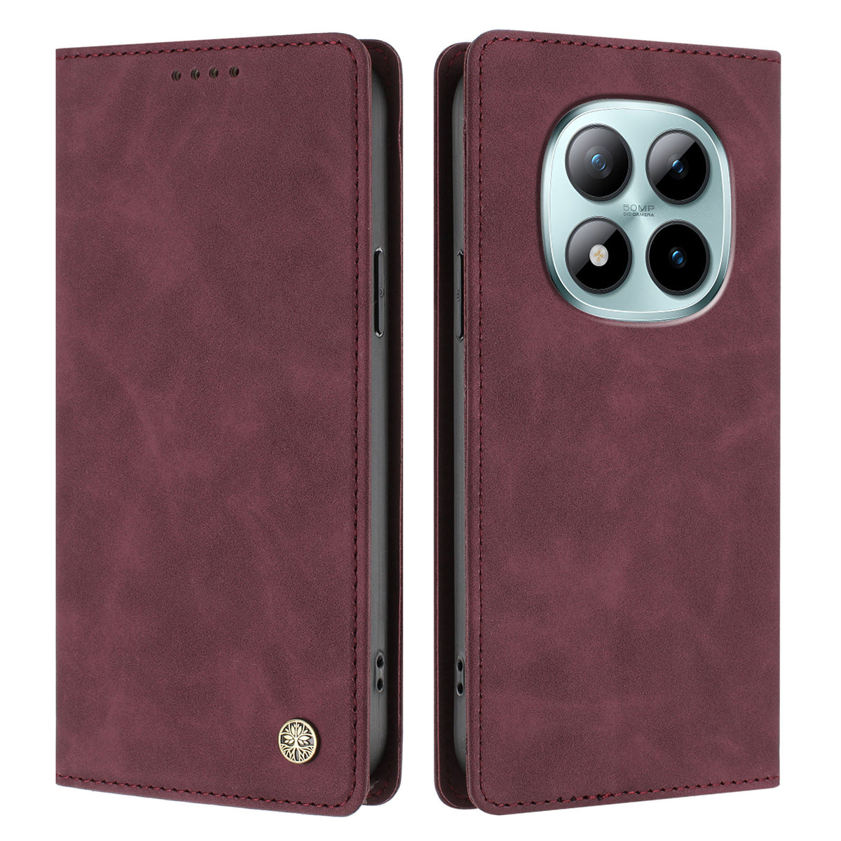 Xiaomi Poco M8 Pro 5G / Xiaomi Redmi Note 15 Pro+ 5G (Global) Fodral HX RFID-blockerande plånboksfodral i läder med fällbart lock till mobilen