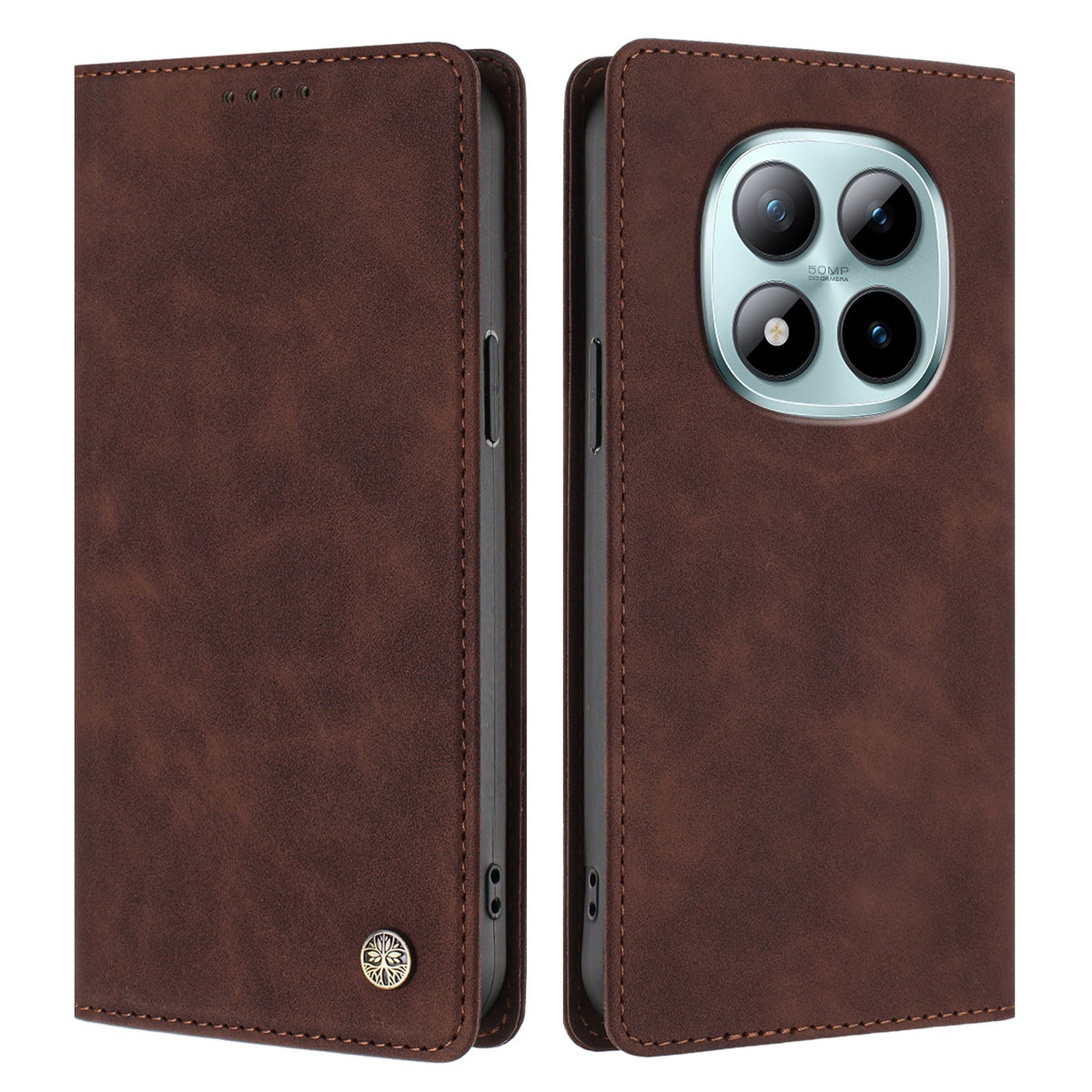 Xiaomi Poco M8 Pro 5G / Xiaomi Redmi Note 15 Pro+ 5G (Global) Fodral HX RFID-blockerande plånboksfodral i läder med fällbart lock till mobilen
