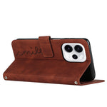For Oppo Reno15 F 5G Stand Case PU Leather Phone Cover Imprinted Heart Pattern