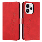 For Oppo Reno15 F 5G Stand Case PU Leather Phone Cover Imprinted Heart Pattern