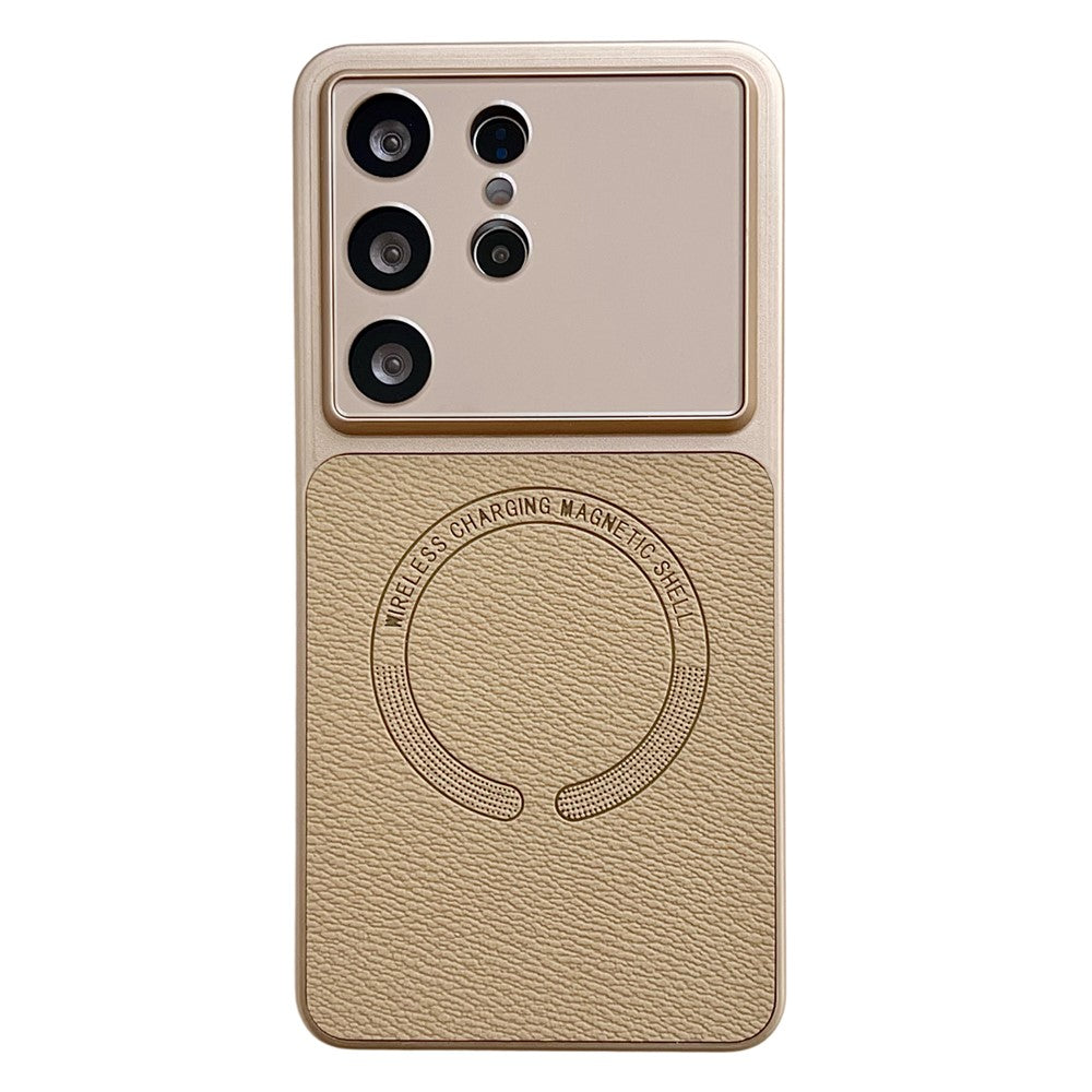 Samsung Galaxy S24 Ultra-skal med precisa utskärningar, texturerat PU-läder, belagt med PC + TPU-fodral