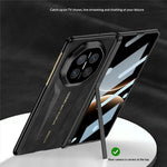 GKK For Huawei Mate X7 Case Magnetic Hinge Protection PC PU Leather Tempered Glass Phone Cover with Alloy Kickstand