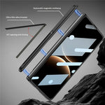 GKK For Huawei Mate X7 Case Magnetic Hinge Protection PC PU Leather Tempered Glass Phone Cover with Alloy Kickstand