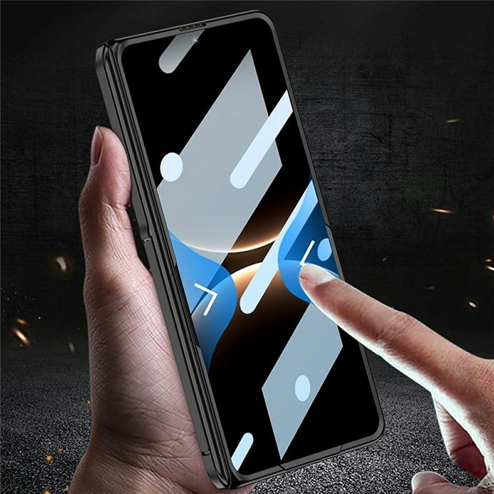 GKK For Huawei Mate X7 Case Magnetic Hinge Protection PC PU Leather Tempered Glass Phone Cover with Alloy Kickstand