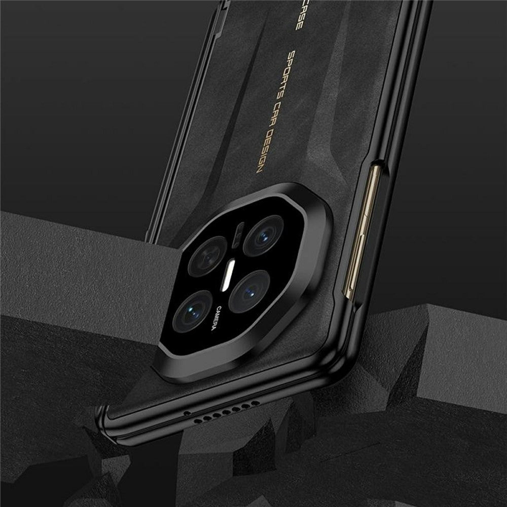 GKK For Huawei Mate X7 Case Magnetic Hinge Protection PC PU Leather Tempered Glass Phone Cover with Alloy Kickstand