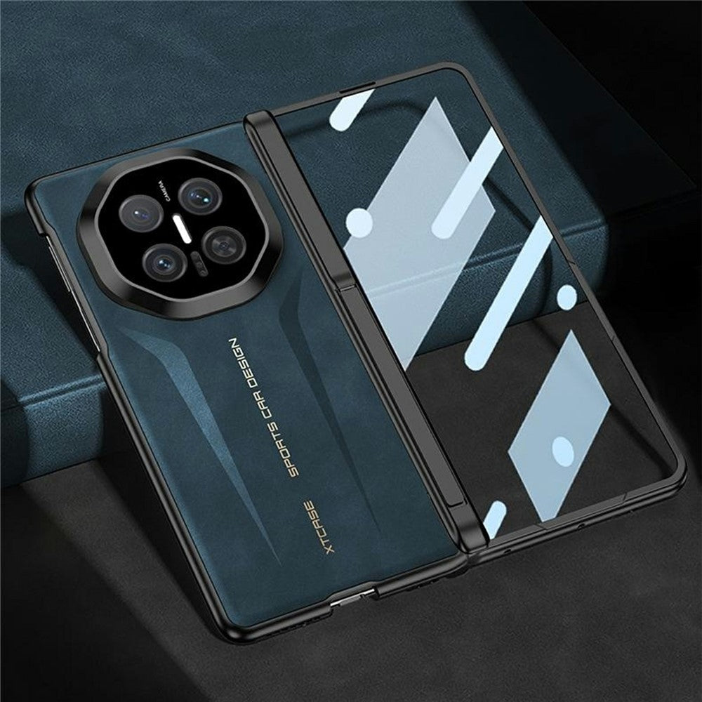GKK For Huawei Mate X7 Case Magnetic Hinge Protection PC PU Leather Tempered Glass Phone Cover with Alloy Kickstand