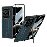 GKK For Huawei Mate X7 Case Magnetic Hinge Protection PC PU Leather Tempered Glass Phone Cover with Alloy Kickstand
