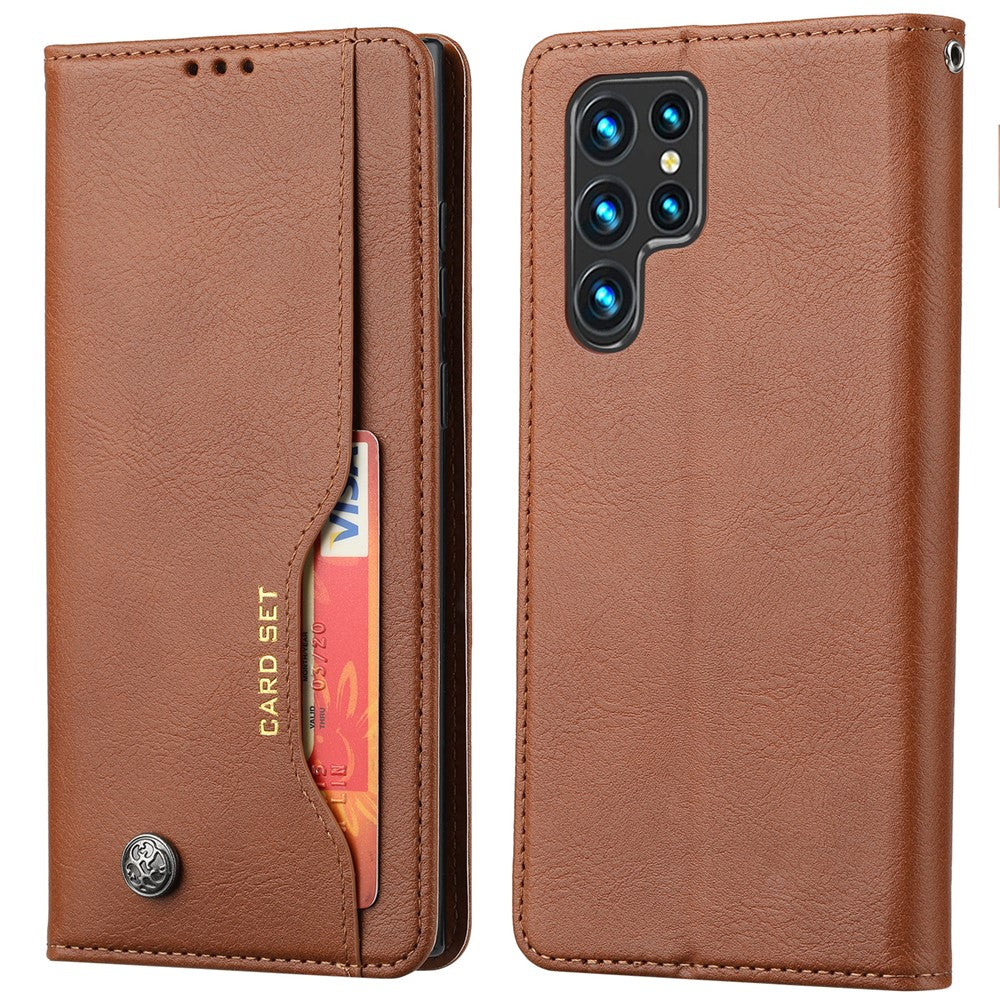 For Samsung Galaxy S26 Ultra Cell Phone Case Magnetic Closing PU Leather Stand Cover