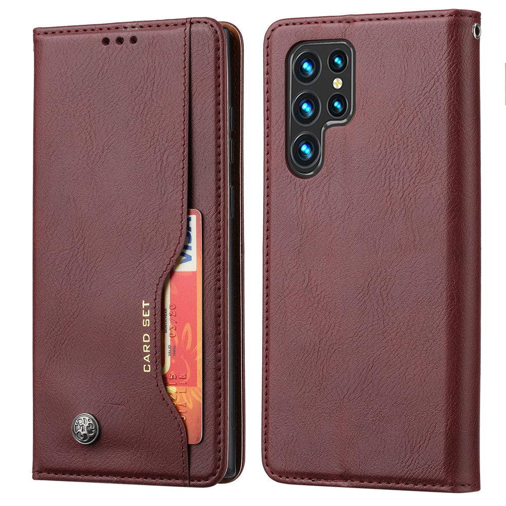 For Samsung Galaxy S26 Ultra Cell Phone Case Magnetic Closing PU Leather Stand Cover