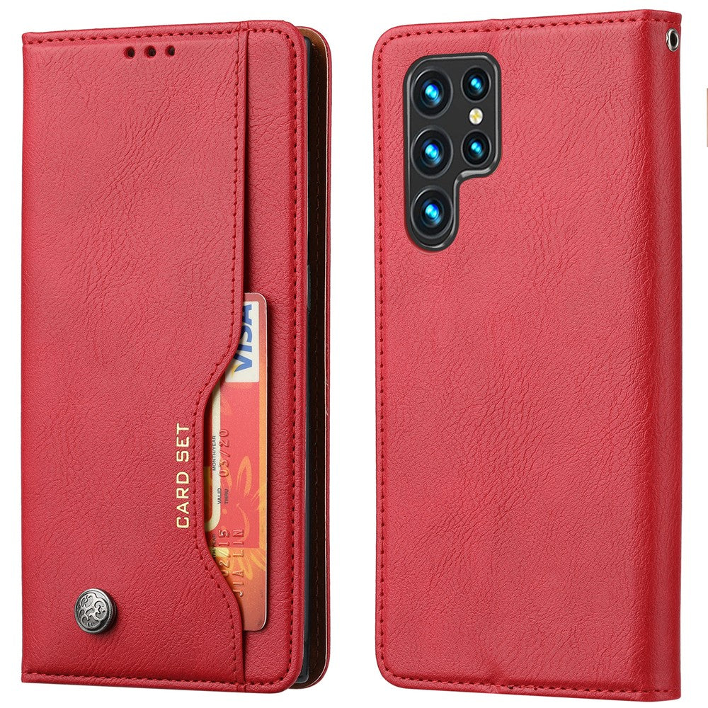 For Samsung Galaxy S26 Ultra Cell Phone Case Magnetic Closing PU Leather Stand Cover