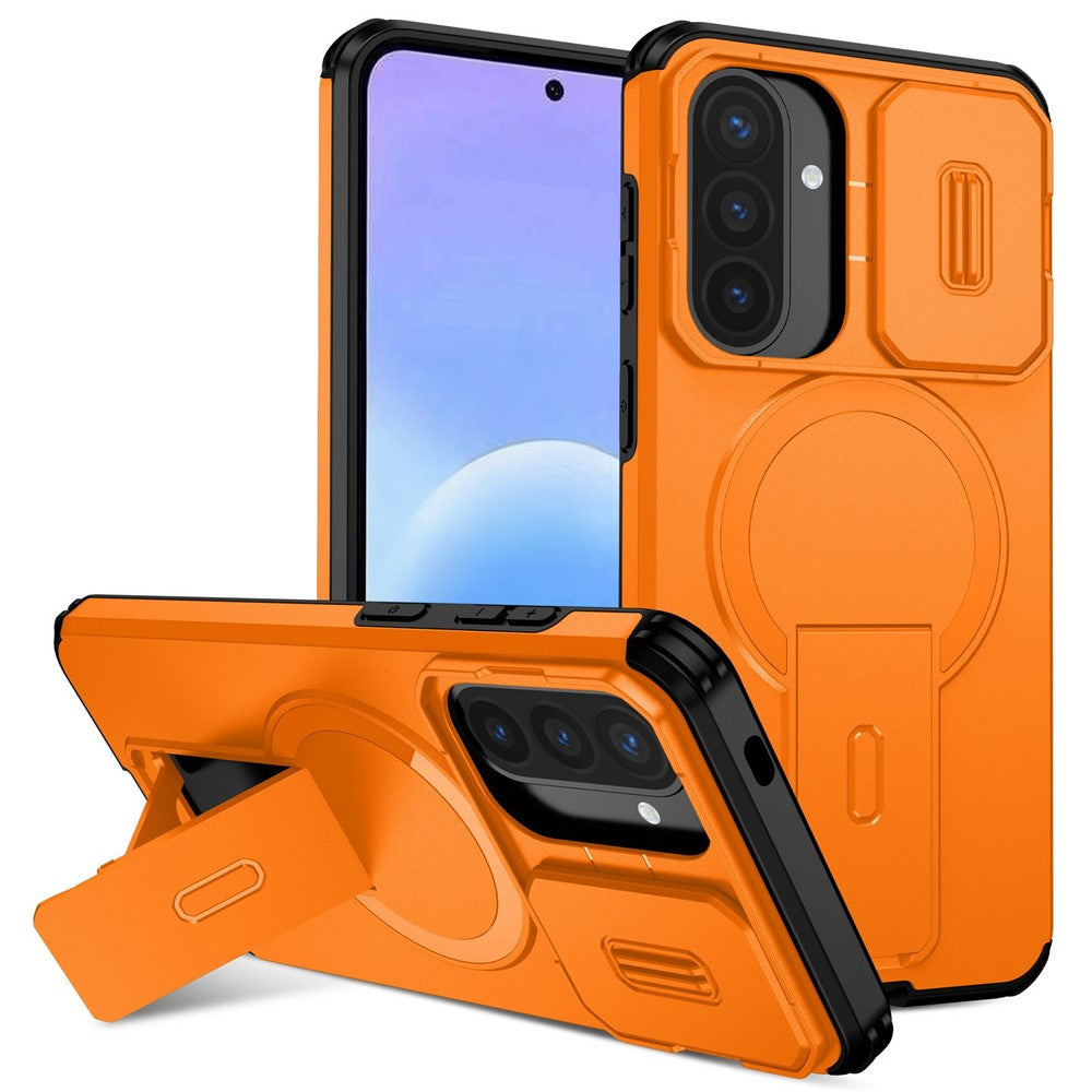 Til Samsung Galaxy A57 5G Magnetisk Cover med Støttefod og Kamera Slider PC + TPU Telefoncover