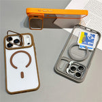 For iPhone 18 Pro / 17 Pro Case Compatible with MagSafe TPU Acrylic Phone Cover with Lens Frame Kickstand / Lens Film