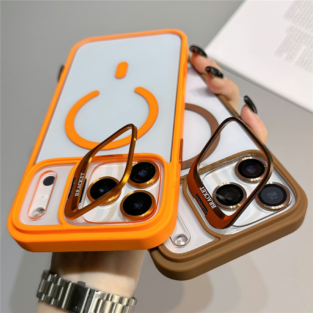 For iPhone 18 Pro / 17 Pro Case Compatible with MagSafe TPU Acrylic Phone Cover with Lens Frame Kickstand / Lens Film
