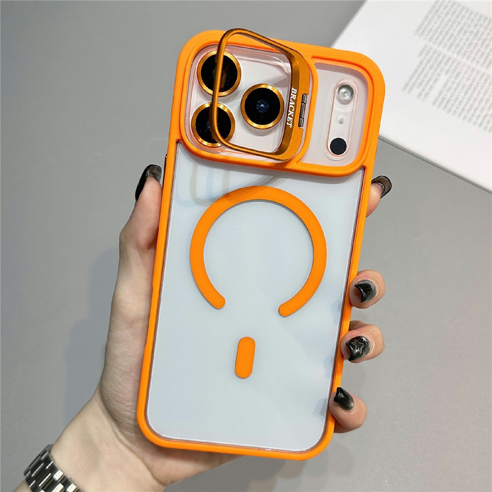For iPhone 18 Pro / 17 Pro Case Compatible with MagSafe TPU Acrylic Phone Cover with Lens Frame Kickstand / Lens Film