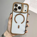 For iPhone 18 Pro / 17 Pro Case Compatible with MagSafe TPU Acrylic Phone Cover with Lens Frame Kickstand / Lens Film