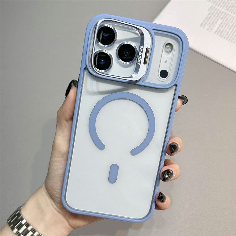 For iPhone 18 Pro / 17 Pro Case Compatible with MagSafe TPU Acrylic Phone Cover with Lens Frame Kickstand / Lens Film
