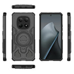 For Xiaomi Redmi Note 15 4G (Global) Magnetic Case Rotating Metal Kickstand Shockproof PC + TPU Phone Back Cover