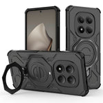For Xiaomi Redmi Note 15 Pro 4G (Global) Magnetic Case Rotating Metal Kickstand Shockproof PC + TPU Phone Back Cover