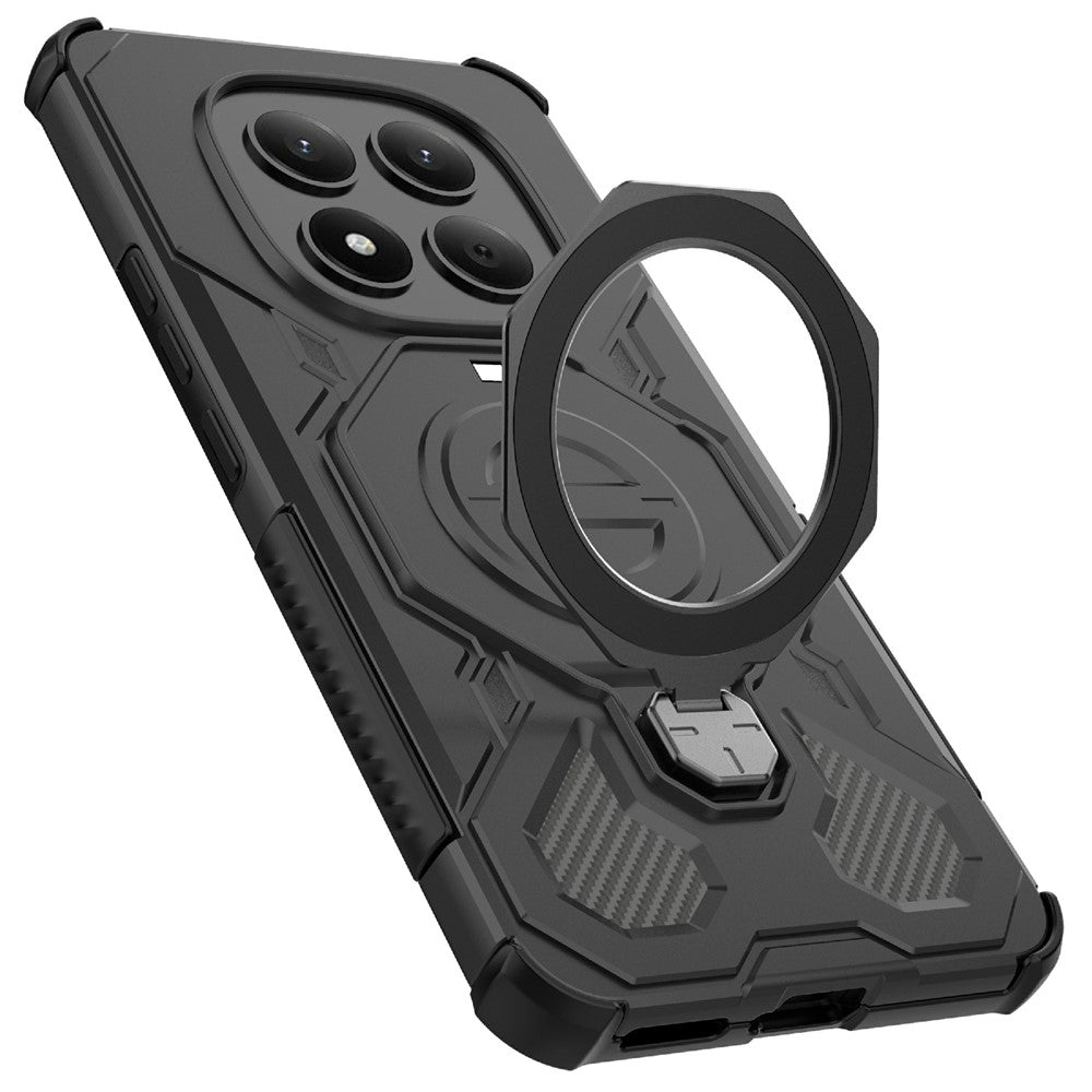 Xiaomi Redmi Note 15 Pro 4G (Global) Magnetiskt Skal Roterande Metallstöd Stötsäkert PC + TPU mobil Baksida
