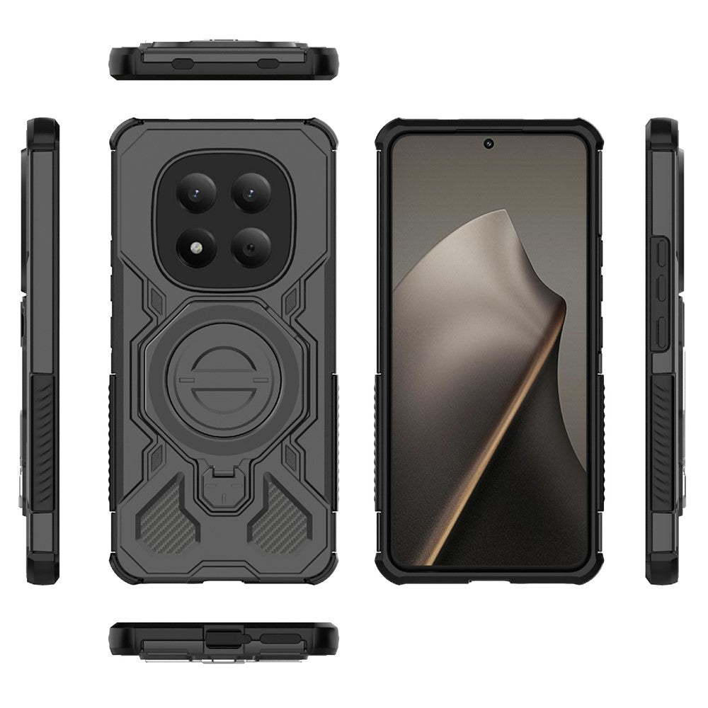 Xiaomi Redmi Note 15 Pro 4G (Global) Magnetiskt Skal Roterande Metallstöd Stötsäkert PC + TPU mobil Baksida